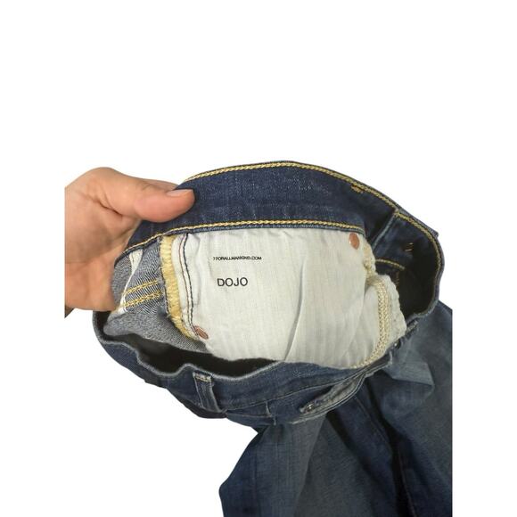 7 For All Mankind Dark Wash Dojo Flare Jeans Womens Size 29 - Picture 4 of 9